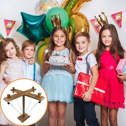 Ring Toss Game, Ring and Hook Game, Patio Games, Ring toss Game for Adults,Games for Adults Party,Handmade Wooden Interactive Game Home and Party Fun, Yellow-Brown - style: M