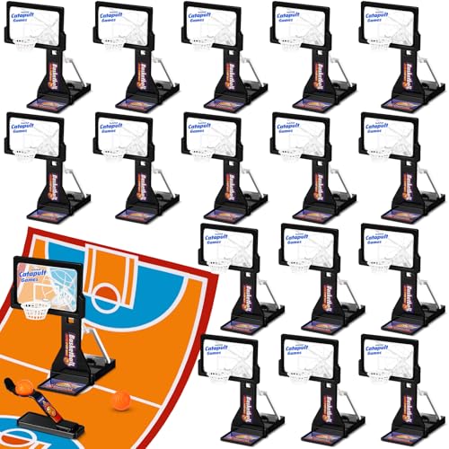 VioraWhite 16 Pack Basketball Game Toys Tabletop Basketball Shooting Game Mini Desktop Basketball Game Gift Desk Games for Adults Office Relax Reduce Stress Basketball Prize Party Favors Birthday Gift - color: Black
