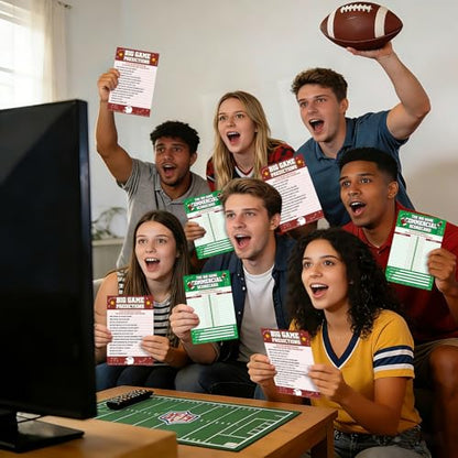 20 PCS Football Game Cards for Football Theme Party Decorations Activity Duo Games Rugby Cards Set Cards Big Game Prediction Card The Big Games Commercial Scorecard Two-Player Sports Party Supplies