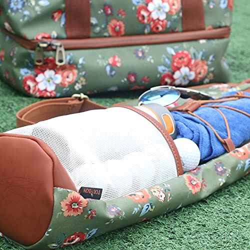 TOURBON Canvas Golf Bag for Women Driving Range Travel Golf Carry Case