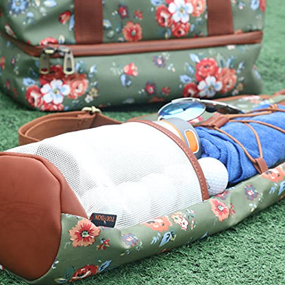 TOURBON Canvas Golf Bag for Women Driving Range Travel Golf Carry Case