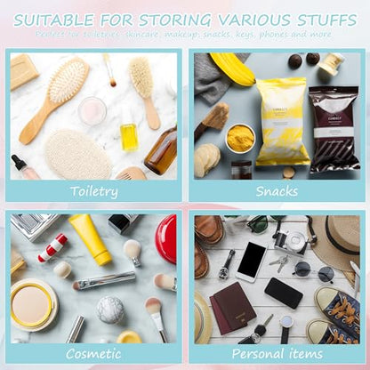 BuyCard Preppy Patch SPF Clear Cosmetic Bag Chenille Letter Makeup Pouch Transparent Nylon & PVC Travel Zipper Pouch Organizer Sunscreen Toiletry Bag Waterproof Summer Beach Gifts for Women Girls - color: Blue-SPF