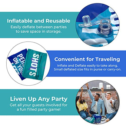 Giant Dice Drinking Game for Adults - Blow Up Dice PVC Inflatable and Reusable 2 Dice - 10" - Jumbo Dice for Indoor Outdoor Fun Games, Pool Parties, Lawn Floor Games