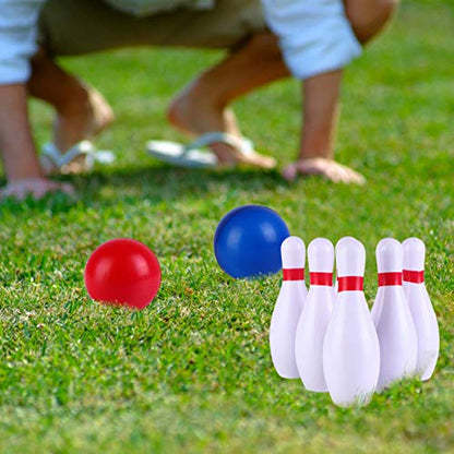 YARNOW 1Set PU Bowling for Indoor Bowling Games Safe and Fun for Ages Easy to Assemble Pins Balls for Family Fun and Reducing Screen