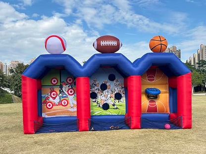 Inflatable Carnival Games, 11FT Giant Inflatable Football Target Toss Game, Easy Setup for Indoor Outdoor Party Throwing Football Commercial Games for Backyard & Tailgate, Birthday Parties