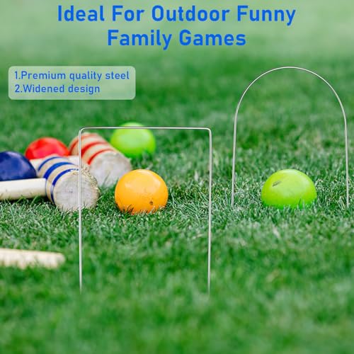 18 Pcs Croquet Wickets Replacement for Croquet 9 x 7.8 Inch Metal Croquet Hoops with Galvanized Rustproof Arch Croquet Wicket Square Wickets Replacement for Lawn Backyard Outdoor Croquet Game