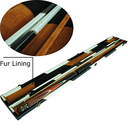 57" 3/4 Jointed Billiard/Pool/Snooker Cue Set 5 Face-Spliced Ash Shaft with A Leather Cue Case - color: T3SC69