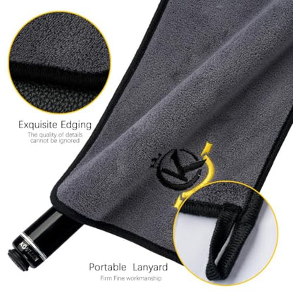 KONLLEN Billiards Billiard cue Towel - 100% Cotton Black 8-Ball Pool Cue Clean Towel Maintenance Accessories Cleaning Set Shaft Wax + Cleaning Powder + - color: Cleaning Kit