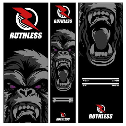 RUTHLESS Darts Mat | Heavy Duty Non Slip Durable Carpet Dart Mat for Floor Black - style: Gorilla