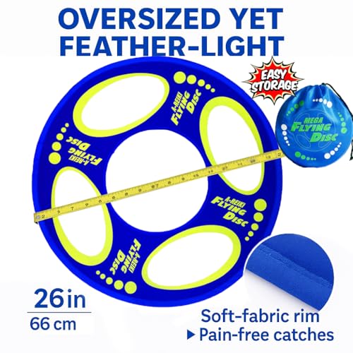 Giant Flying Disc Soft, Foldable & Floats in Air - Encourage Outdoor Play & Family Fun - Great for Kids, Parent-Child Interaction, and School Activities - color: Medium