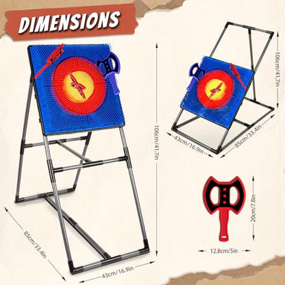 Axe Throwing Game for Backyard, Axe Throwing Target Set with 20 Throwing Axes Outdoor Games Indoor Carnival Yard Lawn Backyard Games for Age 6-12