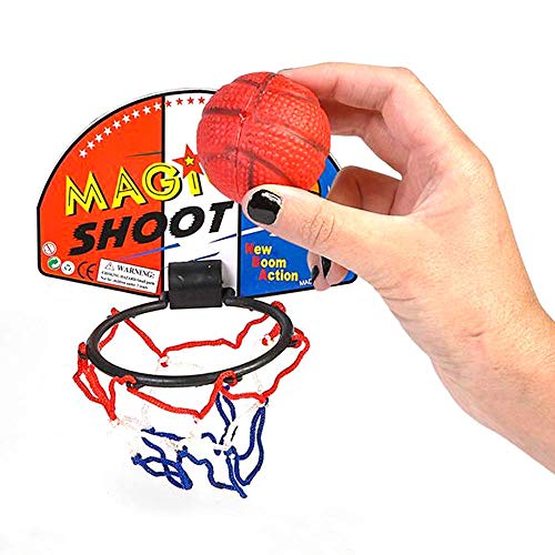 ArtCreativity Mini Basketball Game (12 Sets) Each Set Includes 1 Mini Ball, 1 Back Board Net, & Mounting Tape, Indoor Basketball Hoop for Kids, Basketball Party Favors, Best Gift for Boys and Girls