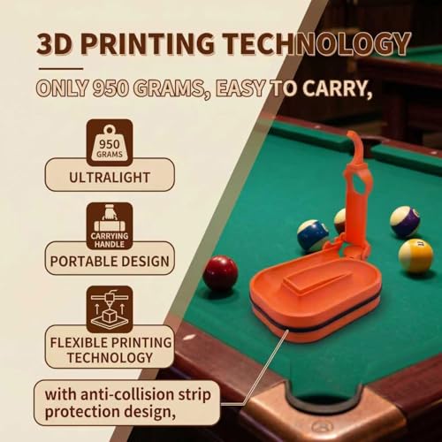 3D Printed Precision Pool Ball Rack: Professional Billiards Training Tool for Perfect Ball Placement, Fast Setup, Portable Design with Complete Maintenance Kit (Screwdriver/Rubber Bands) - color: orange