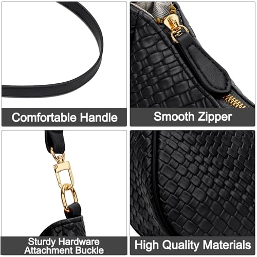 KKXIU Shoulder Bag for Women Cute Hobo Purses and Handbags Retro Clutch Underarm Purse | Cute - color: B-black