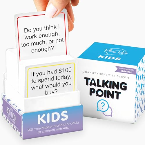 200 Kids Conversation Cards - Screen-Free Family Dinner Game and Road Trip Essential - Get Children to Talk, Listen, and Connect with Parents - Expert-Developed Gift for Ages 5-12