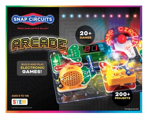Snap Circuits “Arcade”, Electronics Exploration Kit, Stem Activities for Ages 8+, Full Color Project Manual (SCA-200) - style: Arcade