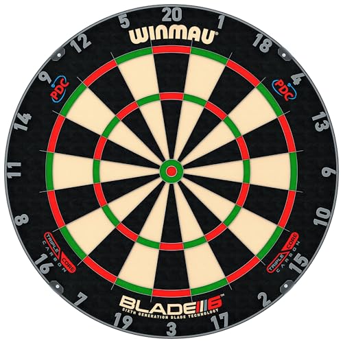 WINMAU Professional Bristle Dartboard - PDC Tournament Board with Official Tournament Specifications - Available in Blade 6 Single, Dual, Triple Core & Blade X Generations