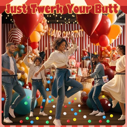 5 Sets Circus Theme Party Supplies Swing Shaking Balls Set Includes 50 Balls, Adjustable Belt & Cardboard Boxes Circus Tent Party Decor Table Tennis Twerk Outdoors Indoor