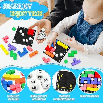 STEM Puzzle Game The Brain Square with 160000+ Solutions Pattern Matching Blocks Brain Teaser Toy Roll Dice & Race Your Opponent to Fill Grid Travel Game for Kids & Teens Back to School Birthday Gift - color: 2_player