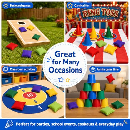 12 Pack 2inch/5cm Nylon Bean Bags Children Family Adults Outdoor Yard Games Bean Bag Toss Carnival Toy Bean Bag Toss Game