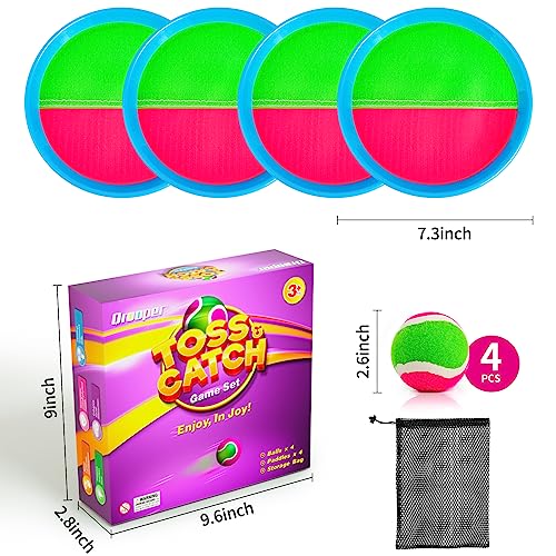 Toss and Catch Ball Set Kids Toys, Beach Toys, Yard Games, Outdoor Toys for Kids Ages 3-12, Upgraded Camping Games Paddle Ball Games for Kids, Adults and Family