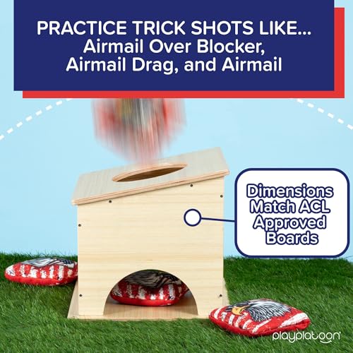 Play Platoon Cornhole Airmail Box - Set of 2 - Perfect for Practice - Competitive Cornhole Player Bag Toss Training, Prepare for Professional Games - Board only, Bags not Included - style: 2 Pack - Competition
