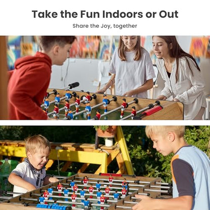48” Foosball Table, Competition Sized Game Table with Adjustable Table Leg Support, 3 Balls for Adult, Home, Game Room