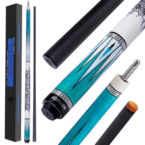 KONLLEN Carbon Fiber Pool Cue Stick 58-inch Professional Pool Sticks for Adults Full Carbon Technology Low Deflection Pool Cue Billiard Cues with 12.5mm Tip (Easy to Control, Pro Taper, Ultra-Smooth) - color: 015 white