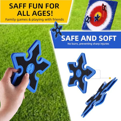 Throwing Axe for Bristle Throwing Targe,8pcs Plastic Axes, 8pcs Throwing Stars - style: 8 Ninja Stars