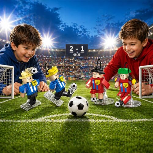 Parsin Soccer Building Blocks Toys Set, 2026 World Cup Theme 24-Pack Blind Box with Stadium, Figures & Keychains, 712 PCS Soccer Gifts for Fans, Individually Wrapped Party Favors