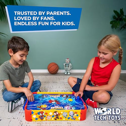 Marvel Spidey and His Amazing Friends Kids Air Hockey Table - Tabletop Game with Puck, Pushers & Air Flow System - Spiderman Toys for Kids 4+