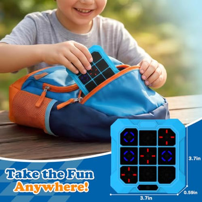 Electronic Tic Tac Toe Game for Kids: 6-in-1 Sensory Toy Age 6-12 Boys Girl | Travel Tic Tac Toe Toys Mute & Rechargeable - Handheld Board Game for Kids Ages 4+ Adults Family - Christmas Birthday Gift