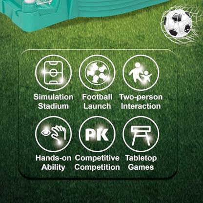 Tabletop Foosball Game, Easy Assembly Desktop Soccer Board for Two Players, Portable Football for Family Night - color: Green