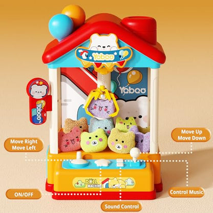 Mini Claw Machine for Kids, Toy Claw Machines Include Plush Prizes, Vending Machines Toys for Girls 4 5 6 7 8, Kids Arcade Game with Adjustable Sound, Birthday Gift for 3 4 5 6 Year Old Boy Girl