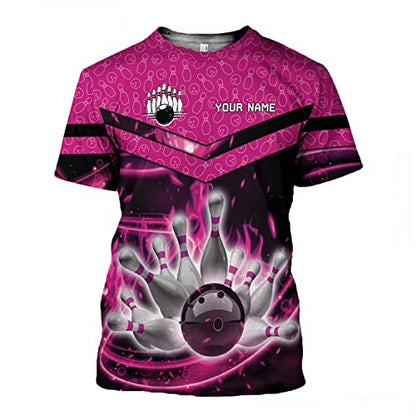 Rivelus Personalized Name Bowling Shirts for Men and Women 3D, Bowling Shirts for Team Bowling, Bowling Shirts Gift - color: Blm 14