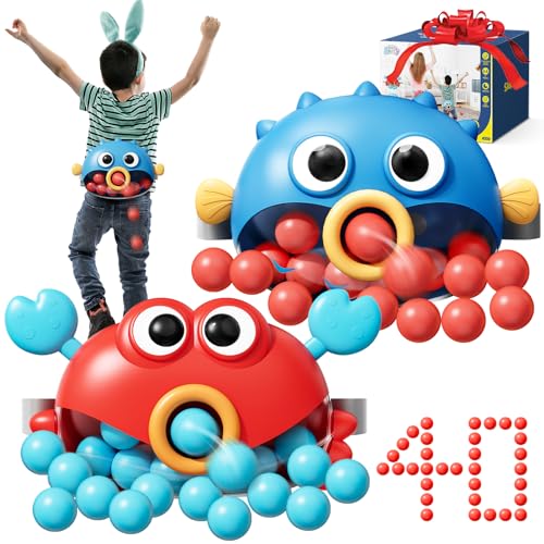 Skirfy Outdoor Party Games for Kids Adults, Shaking Ball Game Set Toy with 40 Balls, Fun Outdoor Indoor Toys, Family Carnival Bachelorette Birthday Backyard Games for Boys Girls Age 3-12 - color: New Red&blue