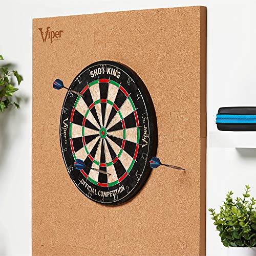 Viper Wall Defender III Cork Dartboard Surround, Reversible Cork Dart Board Wall Protector for 17.75 and 18 Inch Sisal Bristle Dartboards, 8.2 Sq Ft, Tan
