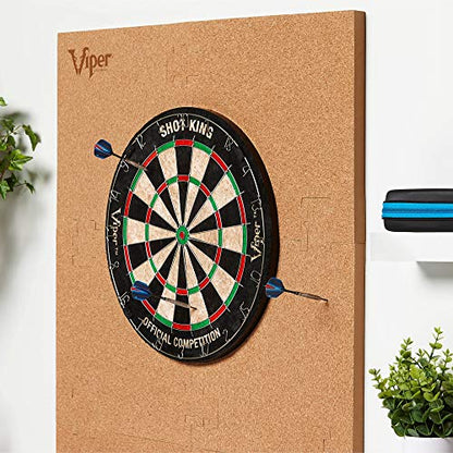 Viper Wall Defender III Cork Dartboard Surround, Reversible Cork Dart Board Wall Protector for 17.75 and 18 Inch Sisal Bristle Dartboards, 8.2 Sq Ft, Tan