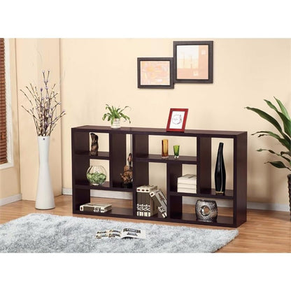 Benzara Display Cabinet/TV Stand With 9 Open Shelves