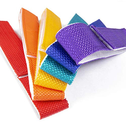 Three-Legged Race Team Relay Ties, 6-pack | Six Colorful Nylon Bands for Three-Leg Outdoor Games, Field Days, Gym Class, School Events, Birthday Parties, & Competitions | Classic Family Fun Activity