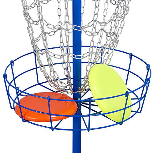 Yaheetech Portable Disc Golf Target Set of 2 for Indoor & Outdoor, Metal Frisbee Golf Basket 12-Chain Flying Disc Golf Target, Sturdy and Robust, Blue