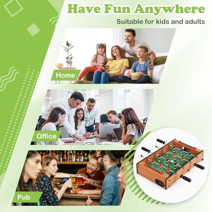 GYMAX Foosball Table, 20" Mini Foosball Table with 2 Balls for Kids, Table Top Foosball for Game Room Home Office Dorm