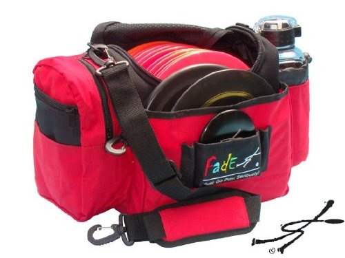 Fade Crunch Disc Golf Bag – Shoulder Strap Design with Insulated Lining for Dual Bag & Cooler Use – Great for Beginner & Intermediate Disc Golfers - color: red