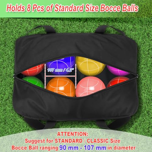Cosmos Bocce Sets Carry Bag Bocci Storage Organizer Bag for Holding 8 Boccie Balls, Portable Bocce Balls Tote Bag for Carrying Bocce Game Equipment to Backyard Lawn Beach - size: Large