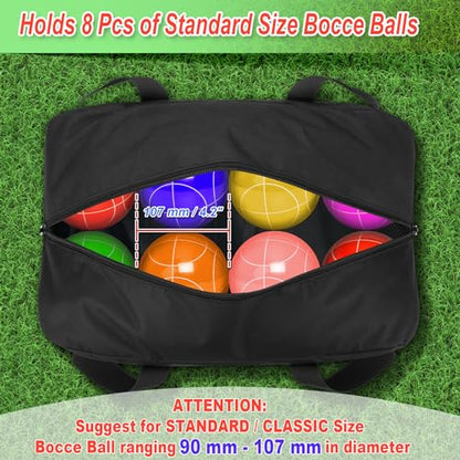 Cosmos Bocce Sets Carry Bag Bocci Storage Organizer Bag for Holding 8 Boccie Balls, Portable Bocce Balls Tote Bag for Carrying Bocce Game Equipment to Backyard Lawn Beach - size: Large