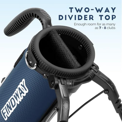 Findway Golf Stand Bag, Upgraded Par 3 Golf Bag Pitch n Putt Small Golf Bag with Ball Holder and Cooler Bag, Lightweight Golf Carry Bag for Men Women - color: Blue