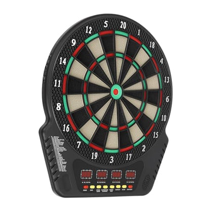 Electronic Dart Board, Electronic Scoreboard with 27 Players 4 LED Screens Supports Up to 16 Players Dual Power Supply Dart Board for Homes, Bars, Restaurants
