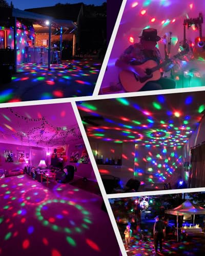 Luditek Disco Ball Party Lights Sound Activated Battery Powered Portable Karaoke Dancing Strobe Lights for Indoor Outdoor Christmas Halloween Party Decorations Supplies for Car Home