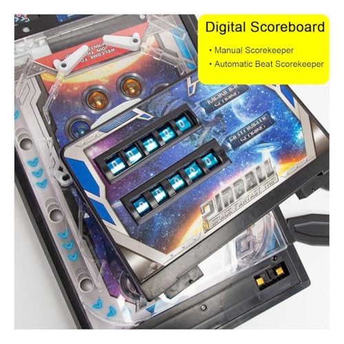 Mini Pinball Machine Game Toy, Electronic Tabletop Arcade with Digital Scoreboard and LED Lights, Fun Retro Desktop Ball Shooting Toy for Kids Adults, Ideal Party Favor