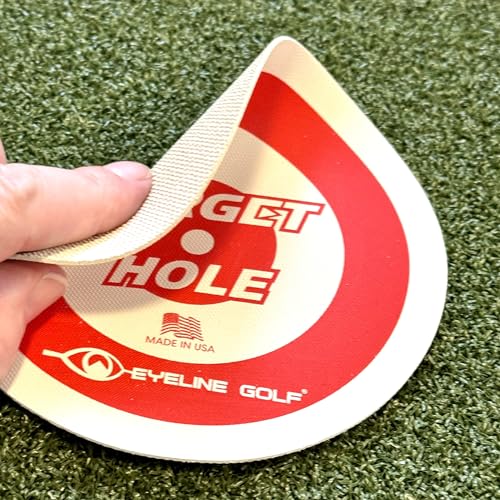 EyeLine Golf Target Circle as Training Aid – Ideal for Chipping and Pitching – Super Thin with Foldable Configurations. Bright Color Markings Easy Sighting. Made in USA - color: Target Holes